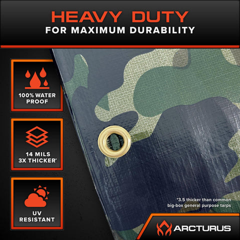 Arcturus Terrastealth™ Large Heavy Duty Tarp Camo Tarp: 20' X 30' – Camo Nets USA